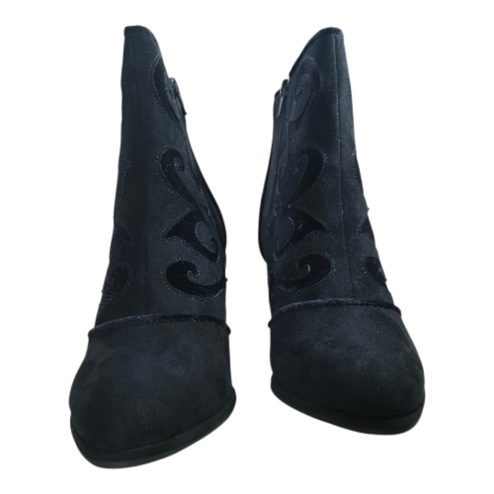 Cloudwalkers Black Faux Suede Ankle Boots Womens 10W - Picture 6 of 10